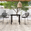 Afuera Living Powder-Coated Steel & PVC Rattan Medium Dining Set in Black