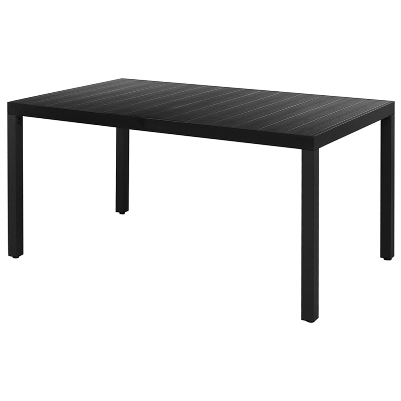 Afuera Living PVC Rattan/Powder-Coated Steel/Aluminum Dining Set in Black