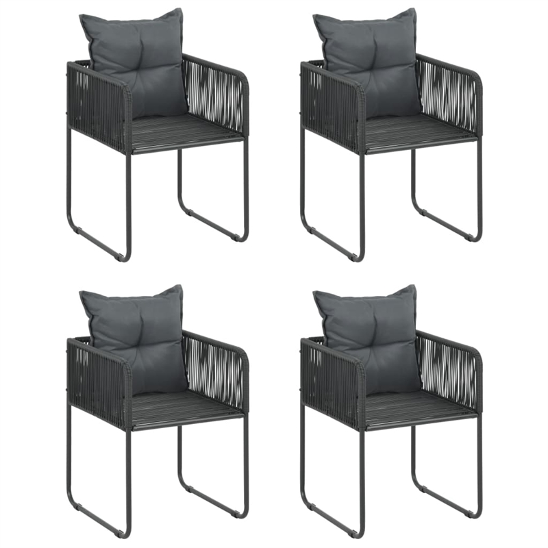 Afuera Living PVC Rattan/Powder-Coated Steel/Aluminum Dining Set in Black