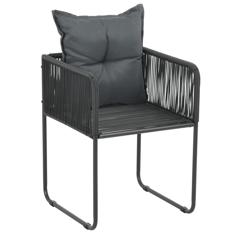 Afuera Living PVC Rattan/Powder-Coated Steel/Aluminum Dining Set in Black