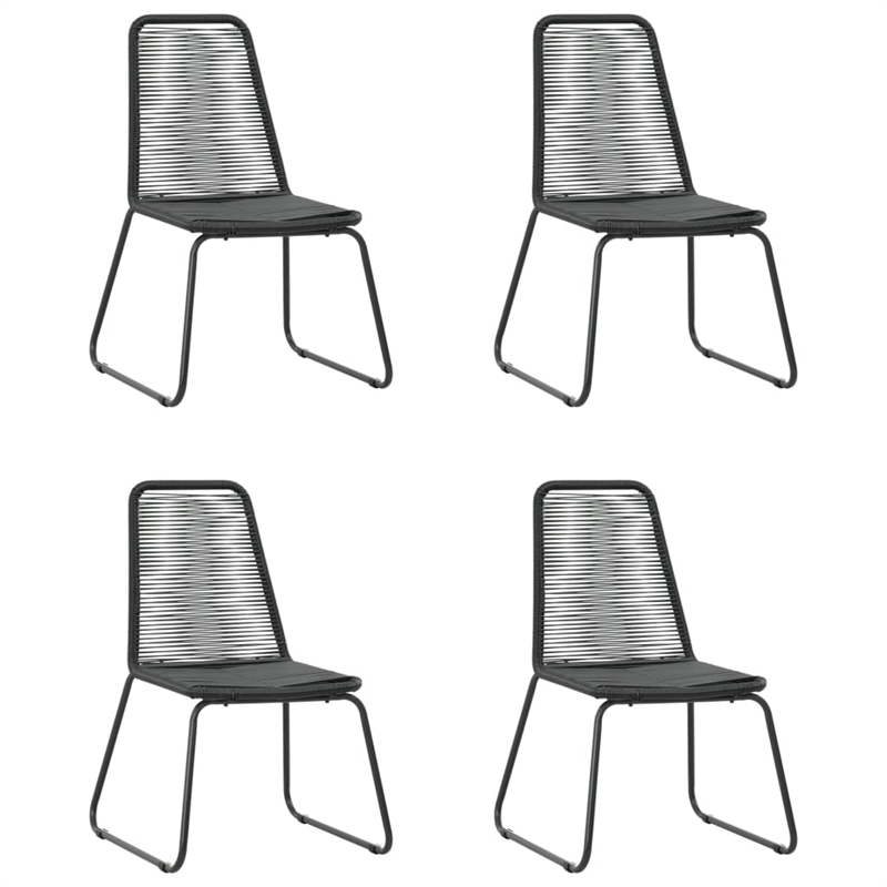 Afuera Living PVC Rattan/Powder-Coated Steel/Aluminum Dining Set in Black
