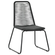 Afuera Living PVC Rattan/Powder-Coated Steel/Aluminum Dining Set in Black