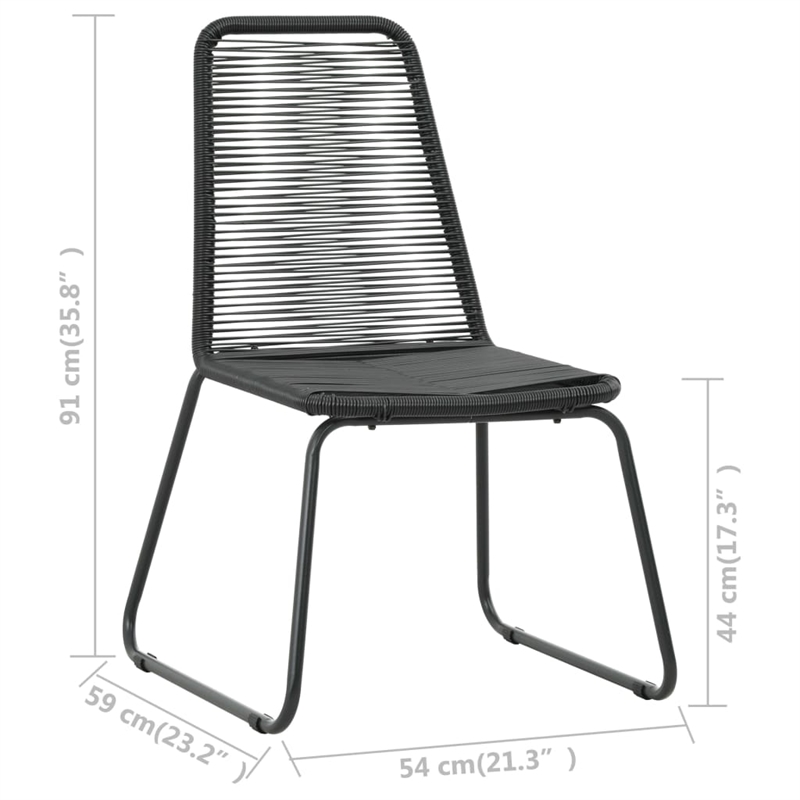 Afuera Living PVC Rattan/Powder-Coated Steel/Aluminum Dining Set in Black