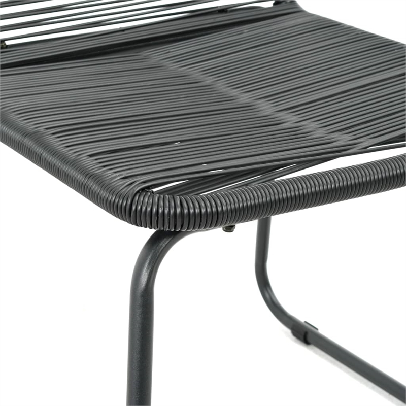 Afuera Living PVC Rattan/Aluminum/Powder-Coated Steel Dining Set in Black