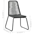 Afuera Living PVC Rattan/Aluminum/Powder-Coated Steel Dining Set in Black