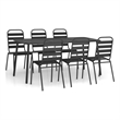 Afuera Living Steel Medium Stackable Garden Dining Set in Anthracite/Gray