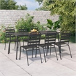 Afuera Living Steel Medium Stackable Garden Dining Set in Anthracite/Gray