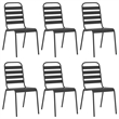 Afuera Living Steel Medium Stackable Garden Dining Set in Anthracite/Gray