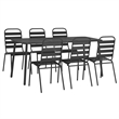 Afuera Living Steel Medium Stackable Garden Dining Set in Anthracite/Gray