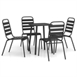 Afuera Living Steel Medium Stackable Garden Dining Set in Anthracite/Gray
