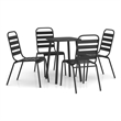 Afuera Living Steel Medium Stackable Garden Dining Set in Anthracite/Gray