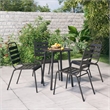 Afuera Living Steel Medium Stackable Garden Dining Set in Anthracite/Gray