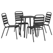 Afuera Living Steel Medium Stackable Garden Dining Set in Anthracite/Gray