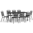 Afuera Living Steel Medium Stackable Garden Dining Set in Anthracite/Gray