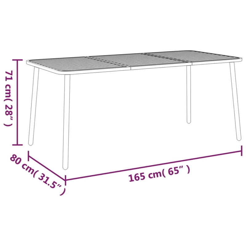 Afuera Living Steel Medium Stackable Garden Dining Set in Anthracite/Gray
