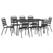 Afuera Living Steel Medium Stackable Garden Dining Set in Anthracite/Gray