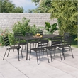 Afuera Living Steel Medium Stackable Garden Dining Set in Anthracite/Gray
