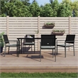 Afuera Living Poly Rattan/Steel/Tempered Glass Garden Dining Set in Black