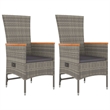 Afuera Living PE Rattan Compact Adjustable Armrests Garden Dining Set in Gray