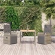 Afuera Living PE Rattan Medium Adjustable Footrests Garden Dining Set in Gray