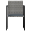 Afuera Living Poly Rattan 7 Piece Removable Covers Outdoor Dining Set in Gray