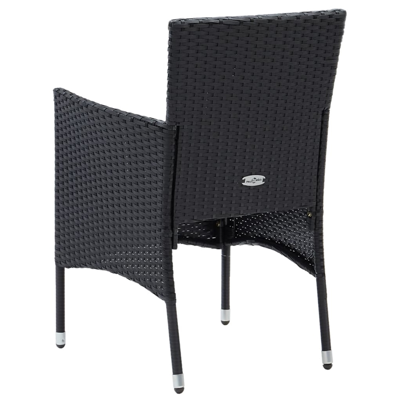 Afuera Living Poly Rattan 5 Piec Dining Set in Black with Removable Covers