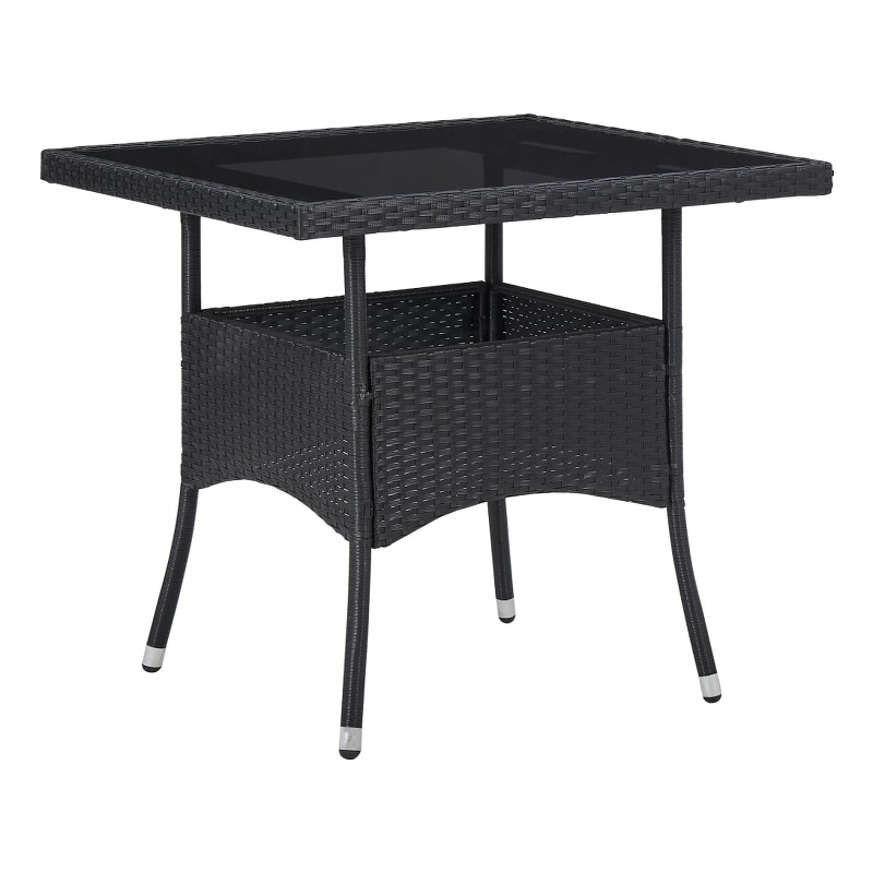 Afuera Living Poly Rattan 5 Piec Dining Set in Black with Removable Covers