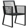 Afuera Living PVC Rattan/Powder-Coated Steel/Glass Medium Dining Set in Black