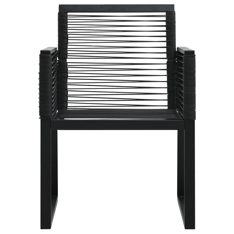 Afuera Living PVC Rattan/Powder-Coated Steel/Glass Medium Dining Set in Black
