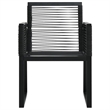 Afuera Living PVC Rattan/Powder-Coated Steel/Glass Medium Dining Set in Black