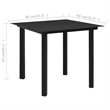 Afuera Living PVC Rattan/Powder-Coated Steel/Glass Medium Dining Set in Black