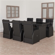Afuera Living Outdoor Dining Set in Black PE Rattan/Powder-Coated Steel/Glass