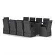 Afuera Living Outdoor Dining Set in Black PE Rattan/Powder-Coated Steel/Glass