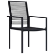 Afuera Living Dining Set in Black Glass/Powder-Coated Steel/PVC Hollow Rattan