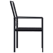 Afuera Living Dining Set in Black Glass/Powder-Coated Steel/PVC Hollow Rattan