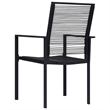 Afuera Living Dining Set in Black Glass/Powder-Coated Steel/PVC Hollow Rattan