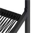 Afuera Living Dining Set in Black Glass/Powder-Coated Steel/PVC Hollow Rattan