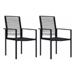 Afuera Living Dining Set in Black Glass/Powder-Coated Steel/PVC Hollow Rattan