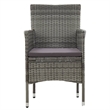 Afuera Living Solid Acacia Wood/PE Rattan Standard Durable Dining Set in Gray