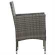 Afuera Living Solid Acacia Wood/PE Rattan Standard Durable Dining Set in Gray