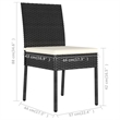 Afuera Living Dining Set in Black/Cream Poly Rattan/Powder-Coated Steel/Glass