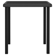 Afuera Living Dining Set in Black/Cream Poly Rattan/Powder-Coated Steel/Glass