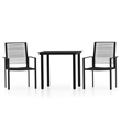Afuera Living Powder-Coated Steel/PVC Hollow Rattan/Glass Dining Set in Black