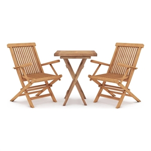 Afuera Living Smoothly Sanded Teak Hardwood Medium Garden Dining Set in Brown