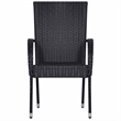Afuera Living Solid Acacia Wood Standard Stackable Dining Set in Black