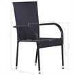Afuera Living Solid Acacia Wood Standard Stackable Dining Set in Black