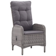 Afuera Living Solid Acacia Wood/Poly Rattan Dining Set in Gray/Natural