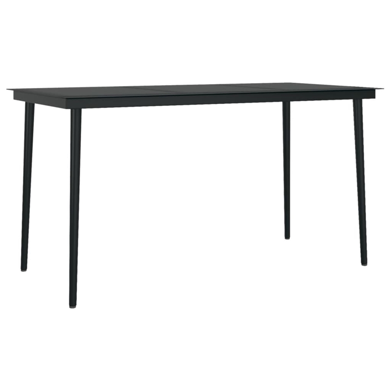 Afuera Living PE Rattan/Powder-Coated Steel Garden Dining Set in Black