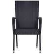 Afuera Living PE Rattan/Powder-Coated Steel Garden Dining Set in Black