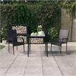 Afuera Living PE Rattan/Powder-Coated Steel Garden Dining Set in Black
